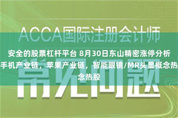 安全的股票杠杆平台 8月30日东山精密涨停分析：手机产业链，苹果产业链，智能眼镜/MR头显概念热股