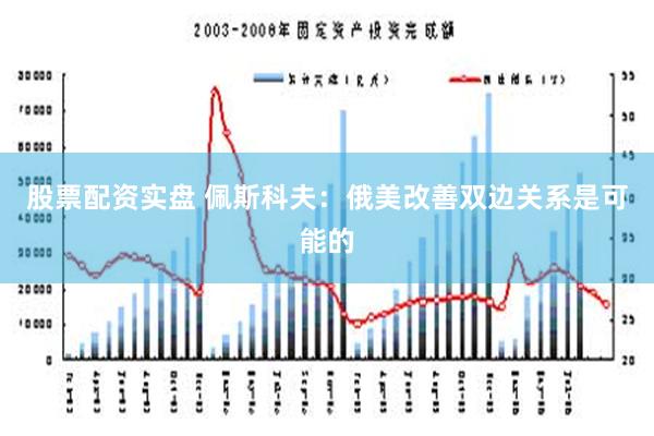 股票配资实盘 佩斯科夫：俄美改善双边关系是可能的